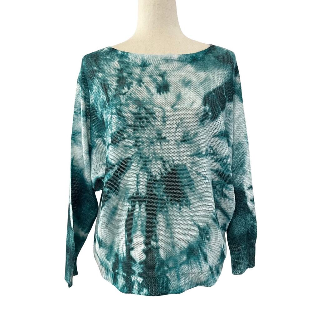 Luisa Ricci Women's Tie Dye Sweater Dolman Sleeve Boatneck Italian sz S Green
